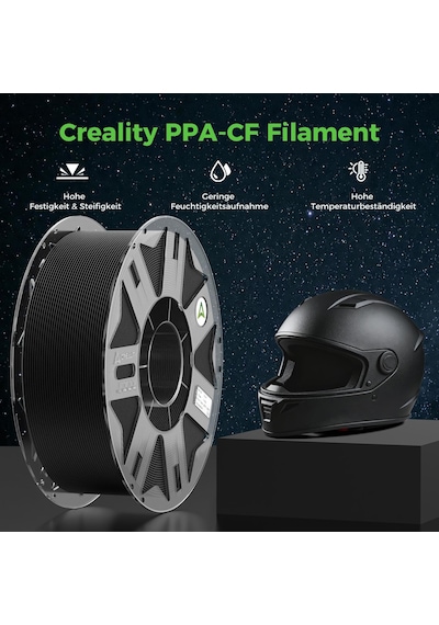 Creality Ppa-cf 3d Yazıcı Filamenti 1 Kg, %15 Karbon Fiberli Yüksek Performanslı Naylon, Yırtılmaya Karşı Dayanıklı, Isıya Dayanıklı Ve Bozulmasız, Siyah