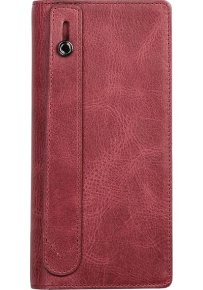Mft Leather Hakiki Deri Unisex Telefon Bölmeli Cüzdan Golden 3367 Tiguan Bordo