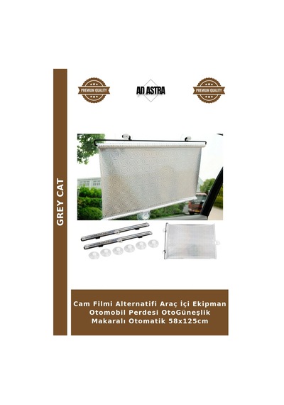 Cam Filmi Alternatifi Araç İçi Ekipman Otomobil Perdesi Otogüneşlik Makaralı Otomatik 58x125cm