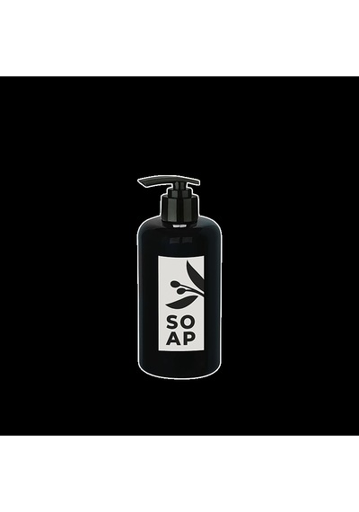 Hubrendy Çer Sıvı Sabunluk Yuvarlak Plastik Pompalı 500 Ml - Siyah Diğer