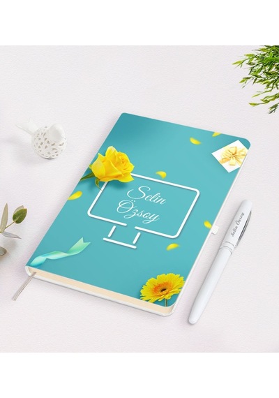 Kişiye Özel Isimli Çerçeveli Defter Kalem Seti-20