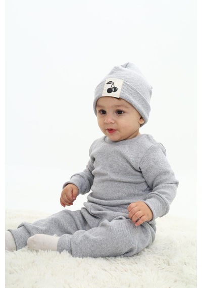 My Kids Wear Fitilli Unisex Bebek - Çocuk Üçlü Takım Krem - Kırmızı