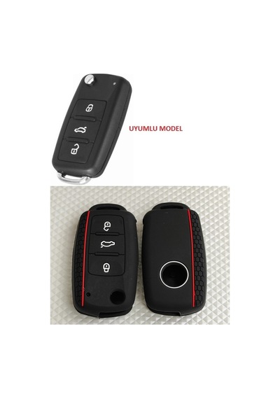 Gma Keys Volkswagen Anahtar Kılıfı Silikon 3 Tuş Oem