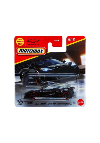 Matchbox - 2023 Chevy Corvette Z06 Convertible - Siyah 1/64 2025 Üretim - Jbn76 Gri