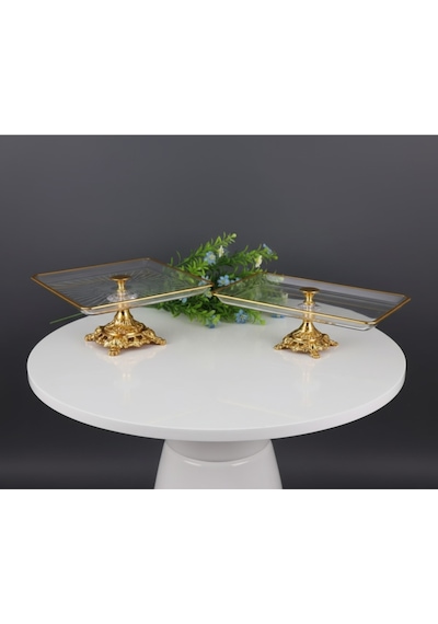 Çnr Home Collection 2 Parça Gold Pasta Sinumluk Kurabiyelik Seti Gold