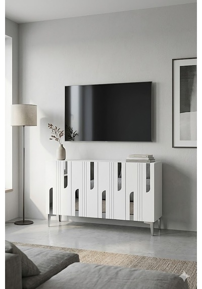 Ka1231bs Nota Konsol Ve Tv Sehpası Beyaz-silver 120cm