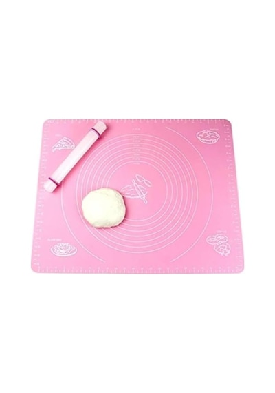 Büyük Boy Silikon Hamur Açma Matı 65x45 Cm Pembe