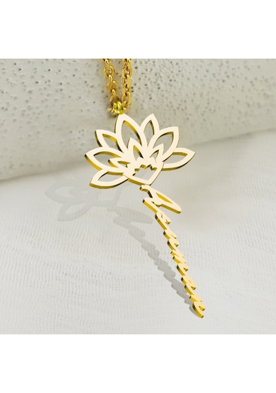 Vaoov 925 Ayar Gümüş Lotus Isim Kolye (473484014)