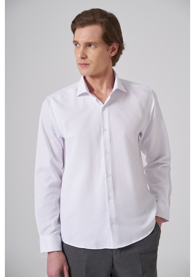 Morven Erkek Beyaz Polyester Trend Slim Fit Tam İtalyan Yaka Gömlek 26mc004044600 Beyaz