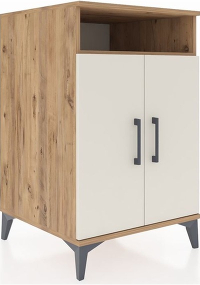 Kronos Komodin 3 Raflı 2 Kapaklı 60x59x96 Çam-aytaşı Çam