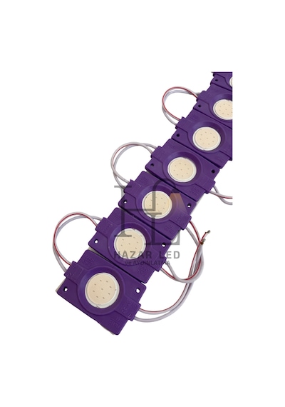12 Volt 2.4 Watt Tekli Su Geçirmez Modül Led Mor 10 Adet