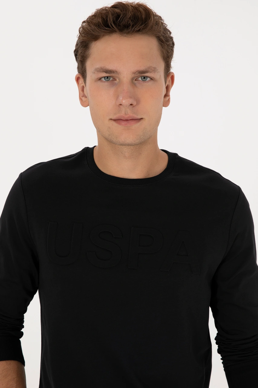 U.S. Polo Assn. Erkek Regular Fit Bisiklet Yaka Siyah Basic Sweatshirt 50307793-VR046