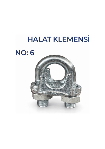 Çelik Halat Klemensi No:6 Güçlü Halat Bağlantı Ve Sabitleme Parçası 5 Adet