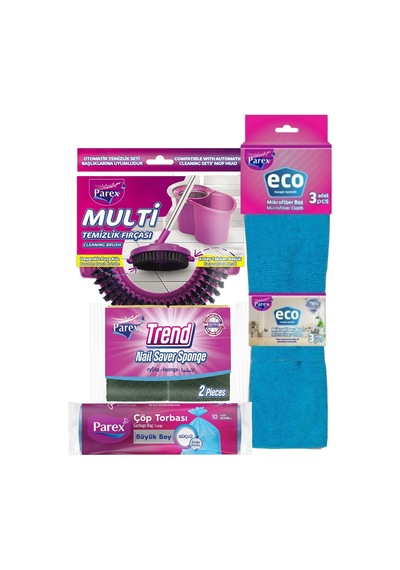 Mikrofiber Bez, Büyük Boy Çöp Torbası, Temizlik Fırçası Ve Sünger Paketi Diğer