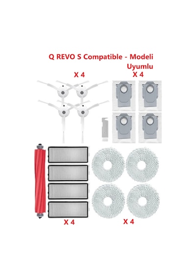 Roborock Uyumlu Q Revo S Modeli Uyumlu Yedek Parça Seti