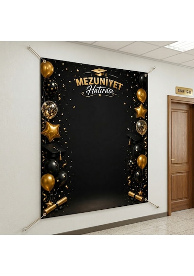 Mezuniyet Hatırası Hatıra Fotoğrafı Pvc Vinil Afiş 160 X 200 Cm Tek Parça 04 7