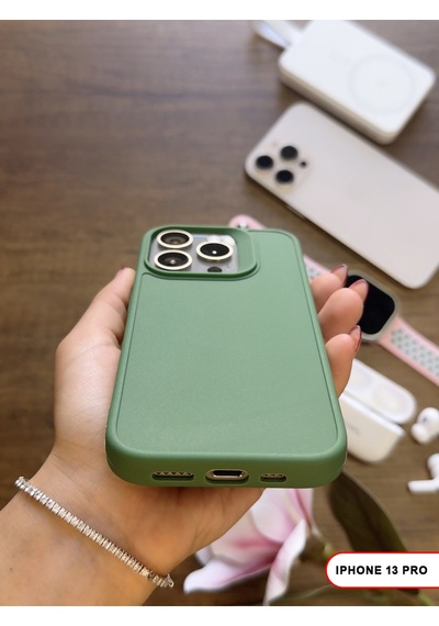 Apple iPhone 13 Pro Uyumlu Kamera Korumalı Darbeye Dayanıklı Renk Atmayan Keep Silikon Kılıf Yeşil