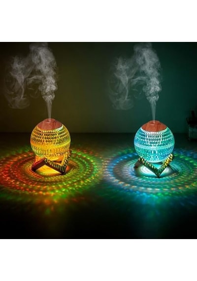 Küre Mini Usb Nemlendirici & Gece Lambası 7 Renk Led, Otomatik Kapanma, 350 Ml Kapasiteli Hava Nemlendirme Ve Aromaterapi Difüzörü