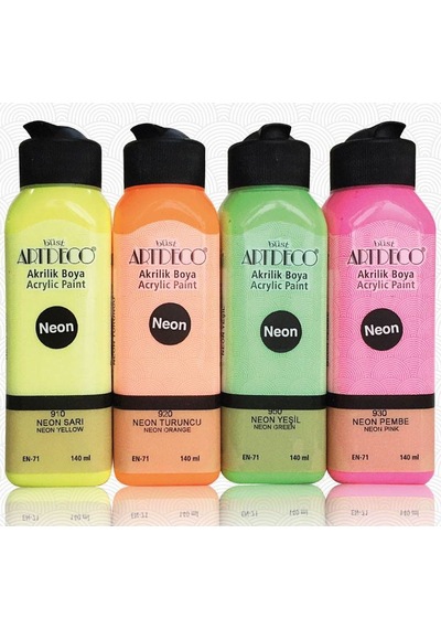 Artdeco Neon Akrilik Boya Seti 140 Ml X 4 Fosforlu Renk