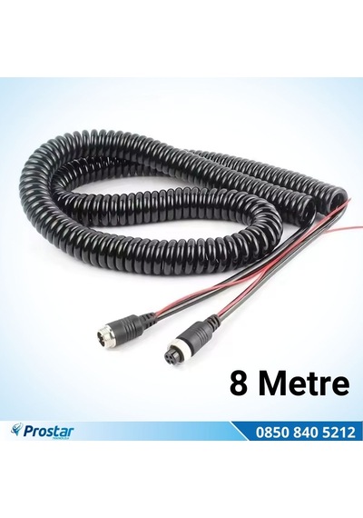 8 Metre 4 Pin Aviation Trigger Tetik Destekli Spiral Uzatma Kablosu