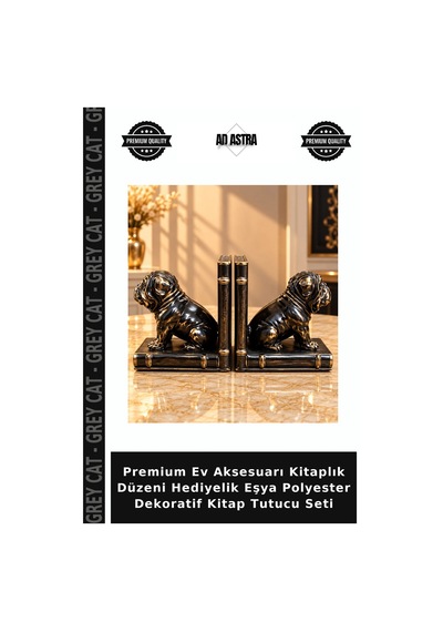 Premium Ev Aksesuarı Kitaplık Düzeni Hediyelik Eşya Polyester Dekoratif Kitap Tutucu Seti
