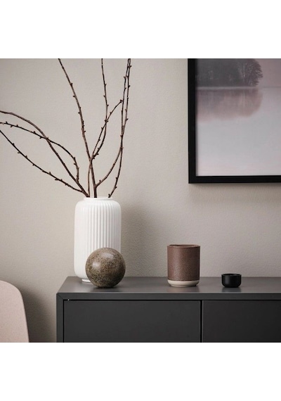 Ikea Sılkestrad Seramik Kaplı Kokulu Mum 8 X 10 Cm Ağaçsı Kahverengi