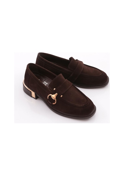Dgn 26076 Kadın Loafer Ayakkabı Kahve Süet