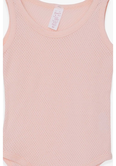 Breeze Kız Bebek Çıtçıtlı Body Jakarlı 9 Ay-3 Yaş, Somon-somon Somon