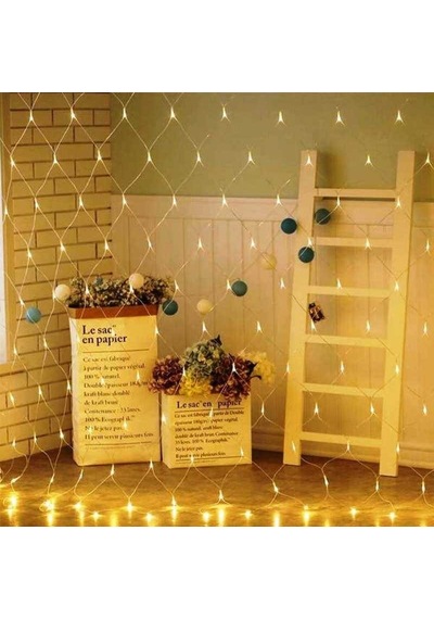 2x2 Ağ Led Işık Gün Işığı Eklemeli 220v Fişli Örümcek Ağı Işığı Yılbaşı Işığı Noel Işığı Gün Işığı