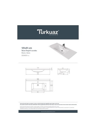121 Cm Turkuaz Seramik Tek Hazneli Etajerli Eviye 508 Yeşil