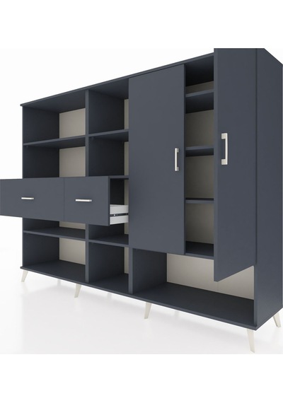 Hyperion Dolap 10 Raflı 2 Çekmeceli 2 Kapaklı 220x44x163 Antrasit Antrasit-antrasit Hyperion Dolap 10 Raflı 2 Çekmeceli 2 Kapaklı 220x44x163 Antrasit Antrasit-antrasit
