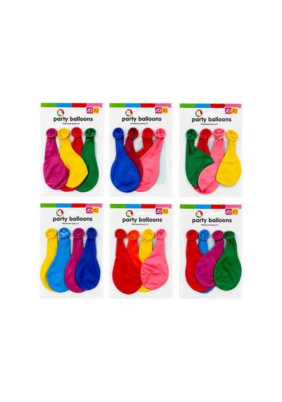40 Paket - 4pcs Küçük Boy Renkli 20cm Party Balon - Toplamda 160 Adet Balon Çok Renkli