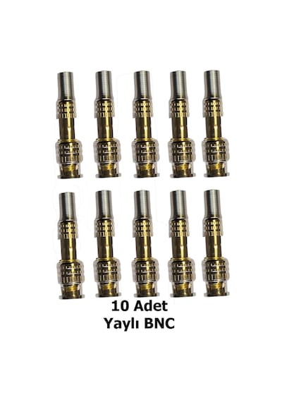 Yaylı Bnc Konnektör 10 Adet - Kamera Güvenlik Sistemleri İçin Kablo Koruyuculu Bnc Seti