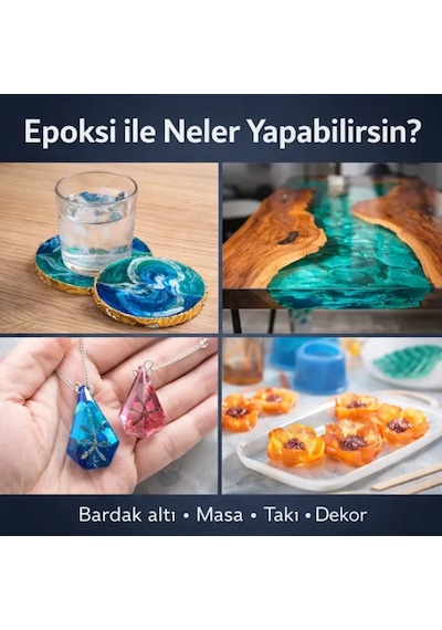 Epoksi Reçine Hobi, Takı Ve Dekoratif Şeffaf Döküm Uygulamaları İçin 7,5 Kg