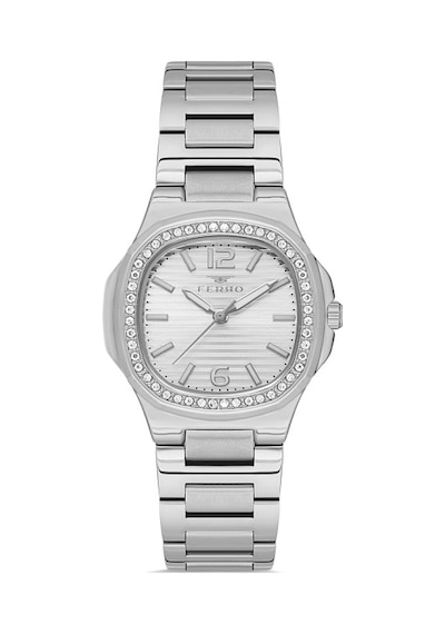 Ferro Quartz Çelik Gri 32 Mm Kadın Kol Saati Gri - Kırmızı