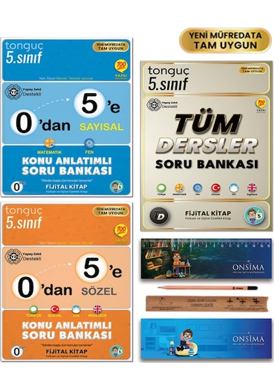Tonguç Akademi 5. Sınıf 0 Dan 5 E Konu Anlatımlı Soru Bankası - Tüm Dersler Soru Bankası Fijital Set 3 Kitap