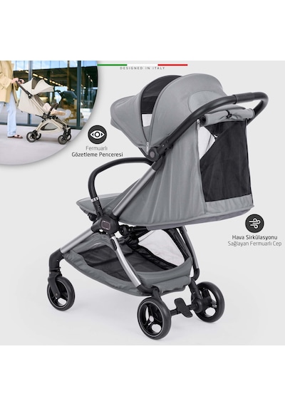 Elele Pilota Premium Kabin Tipi Travel Sistem Bebek Arabası Gri