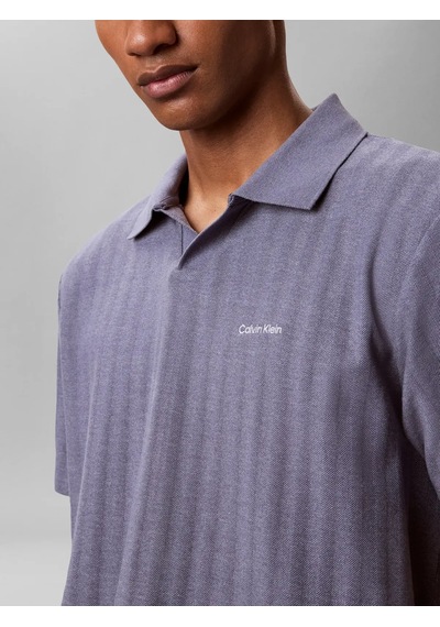Calvin Klein Ss Easy Vertıcal Str, Xl7 Mavi Erkek Polo