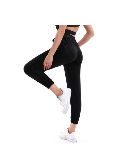 Winmoda34 Kadife Battal Eşofman Büyük Beden Yumoş Doku Siyah