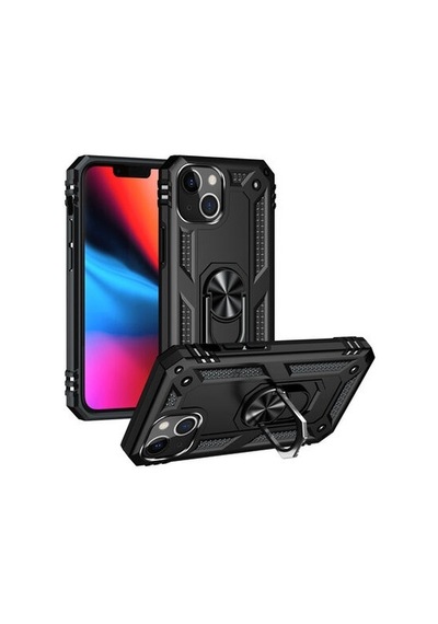 Apple Uyumlu  iPhone 13 Mini İle Kılıf Tam Koruma Yüzüklü Standlı Tank Gövdeli Telefon Kılıfı Kapak