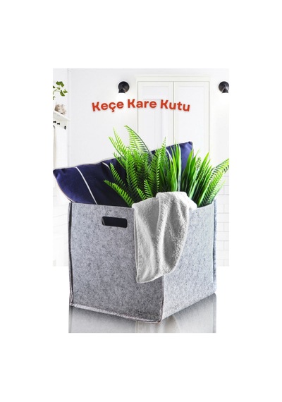 Çok Amaçlı Keçe Kare Kutu Keçe 30 X 30 Gri Diğer