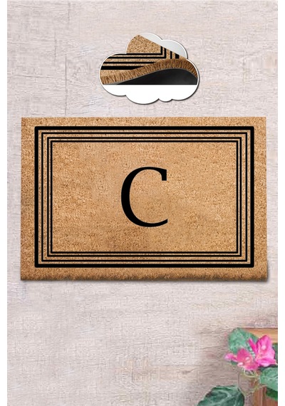 Coco Harf C 40x60 cm KIL Paspas,Dekoratif Çok Amaçlı Iç ve Dış Kapı Paspası