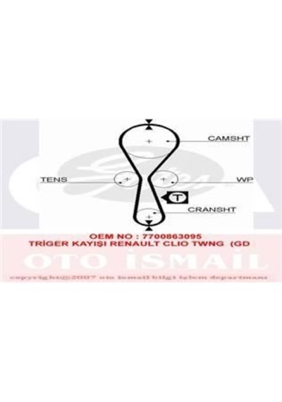 GATES 5454XS TRIGER EKSANTRIK KAYISI CLIO TWINGO 1.2 8V D7F 087x1