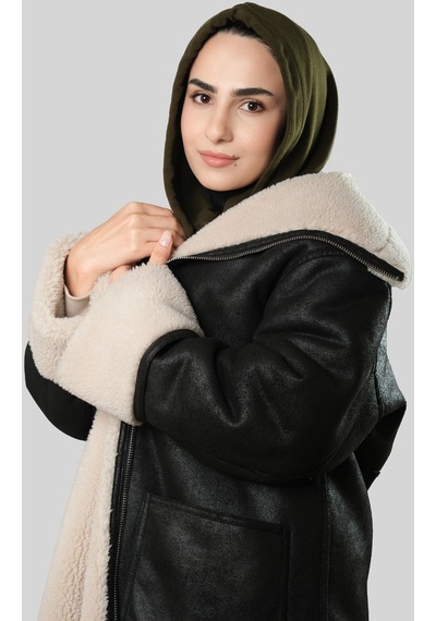 Hürrem Bone Haki Bağcıklı Salaş Balaklava Boyunluklu Bere Triko Düz 2326 09 Haki