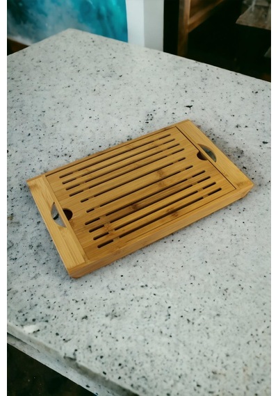 Bambu Tepsi Servis Sunum Tepsi Kesim Panosu