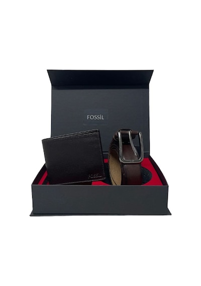 Fossil Kahve Napa Cüzdan 1826&3,5 Cm Hakiki Deri Kemer Seti 110cm Kahverengi
