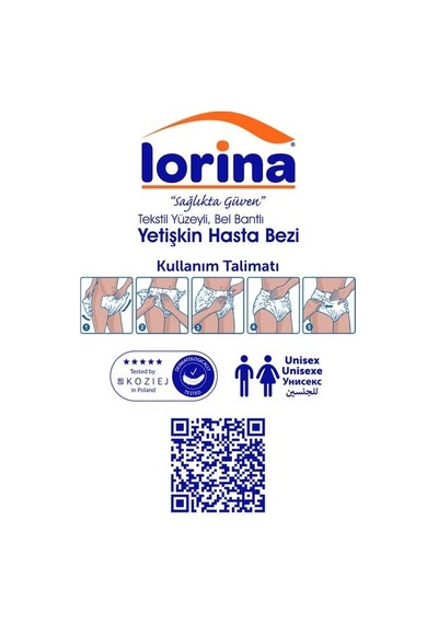 Lorina Emici Bel Bantlı Yetişkin Hasta Bezi Large 120 Adet L