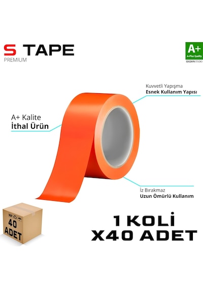 S-dizayn Oto Cam - Montaj Bandı İthal Turuncu 45mm X 33 Yd 72 Li Koli A+kalite