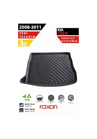 Kıa Ceed 2008 2011 Uyumlu 3d Bagaj Havuzu Su Geçirmez, Kaymaz, Yüksek Kenarlı