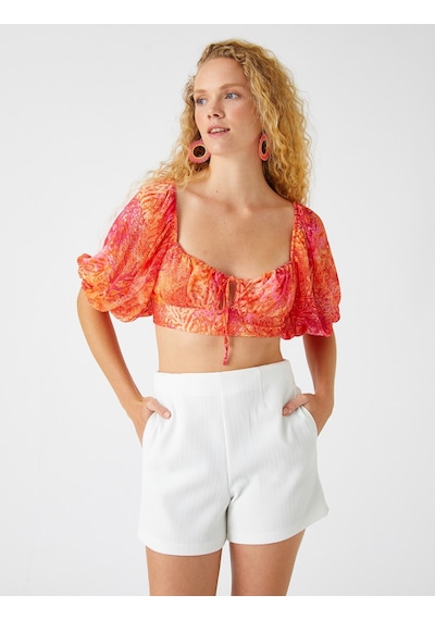 Koton Şahika Ercümen X Koton - Crop Bluz Balon Kollu Bağlama Detaylı Turuncu Desenli 2sak30154ew 2SAK30154EW2D0 Turuncu Koton Şahika Ercümen X Koton - Crop Bluz Balon Kollu Bağlama Detaylı Turuncu Desenli 2sak30154ew 2SAK30154EW2D0 Turuncu